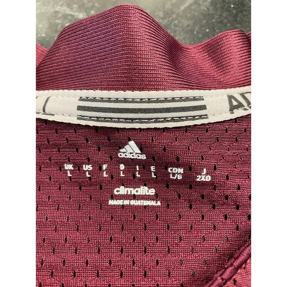 ADIDAS Techfit Hyped press coverage Maroon/White Jersey Large EUC